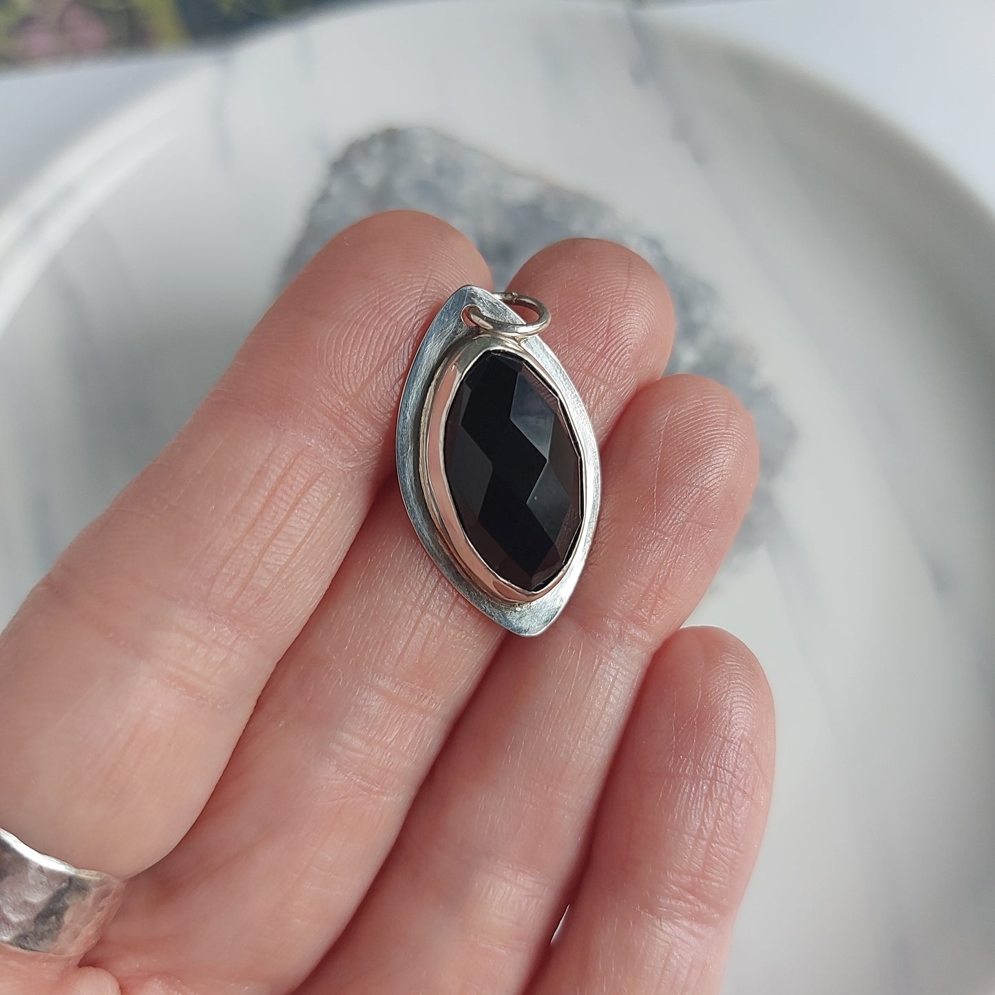 Black Onyx Sterling silver pendant