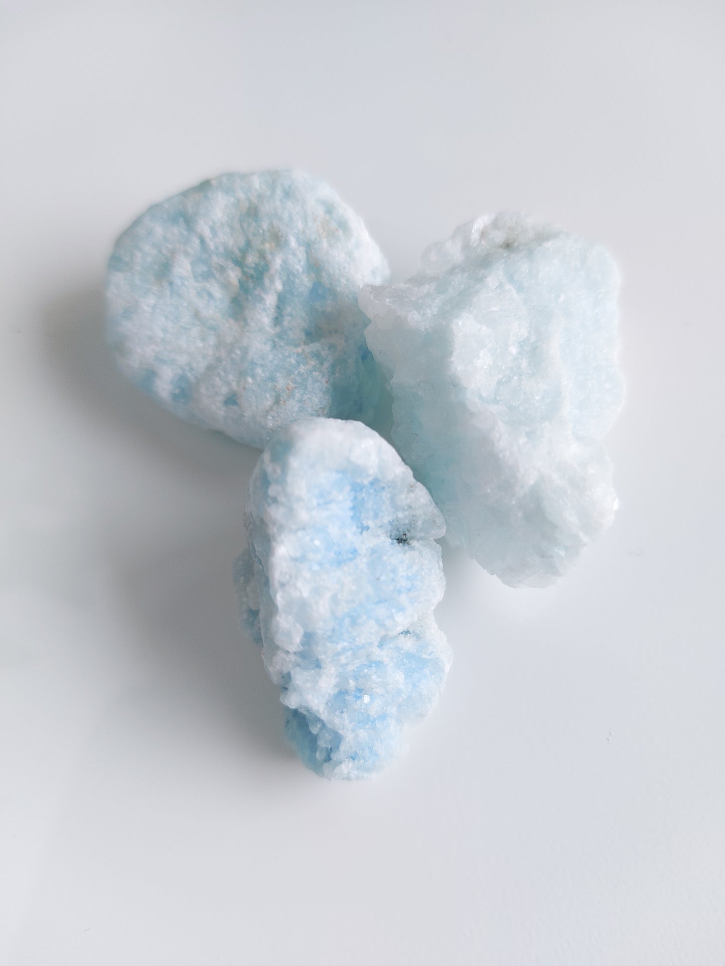 rough chunky blue aragonite crystal