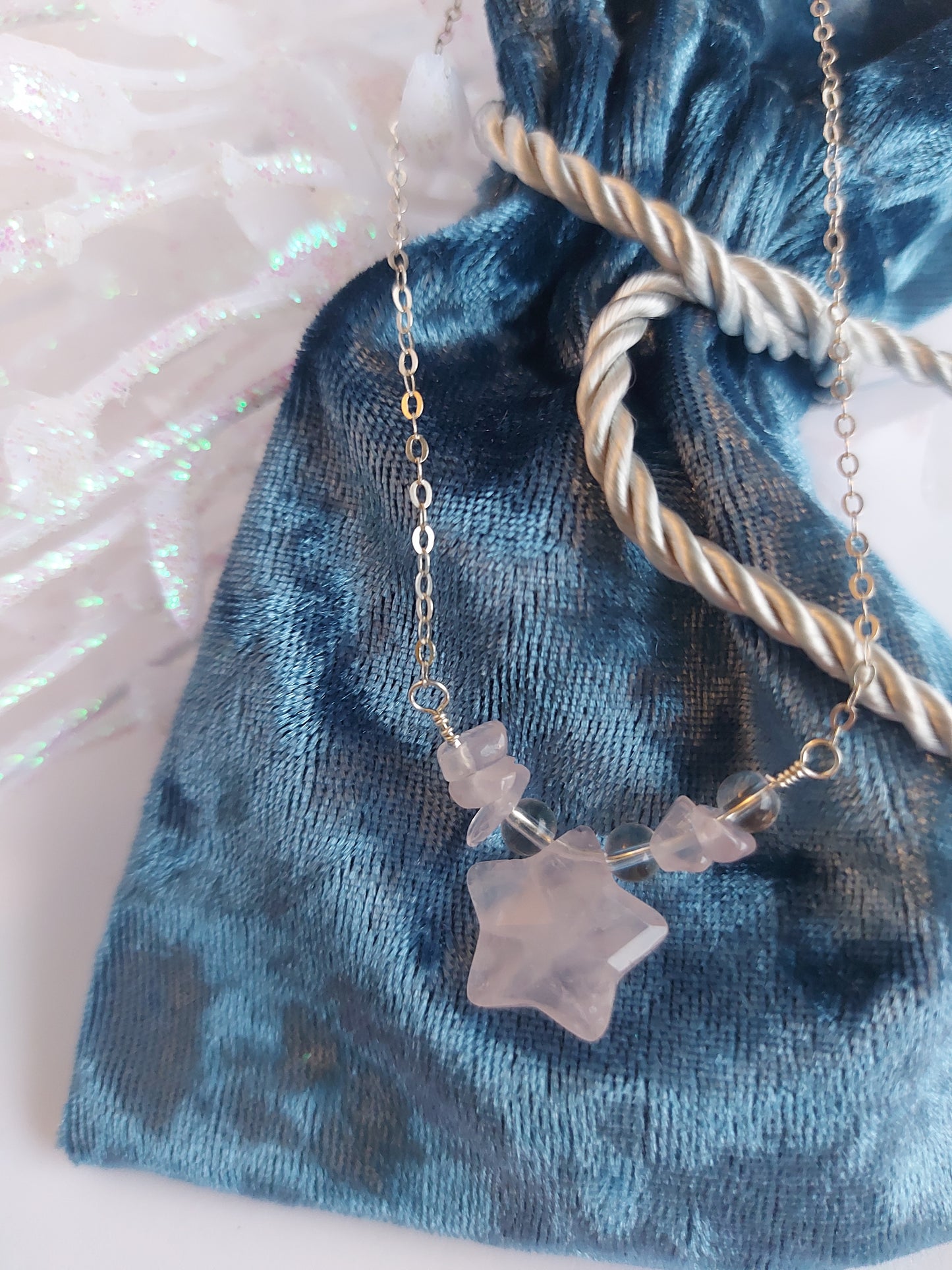 star gemstone silver necklace