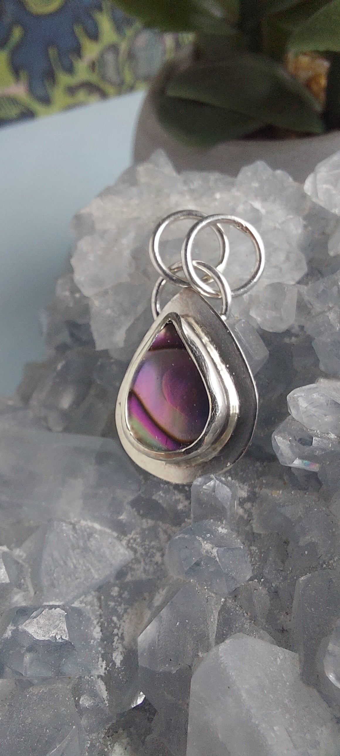abalone silver pendant