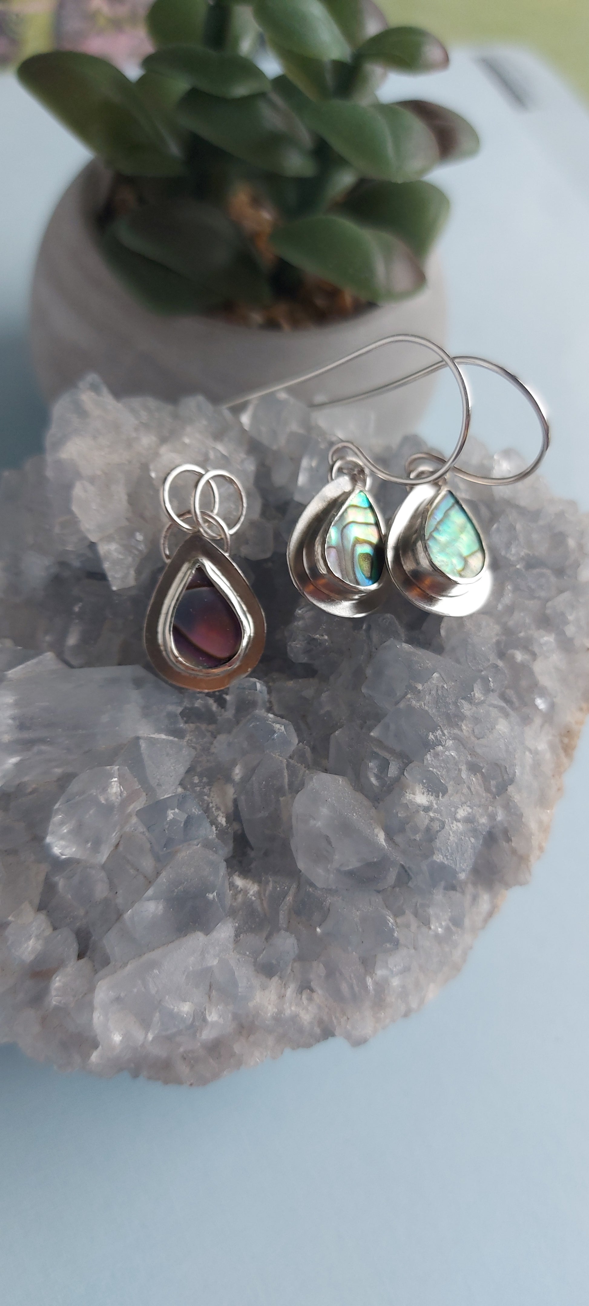 abalone silver pendant