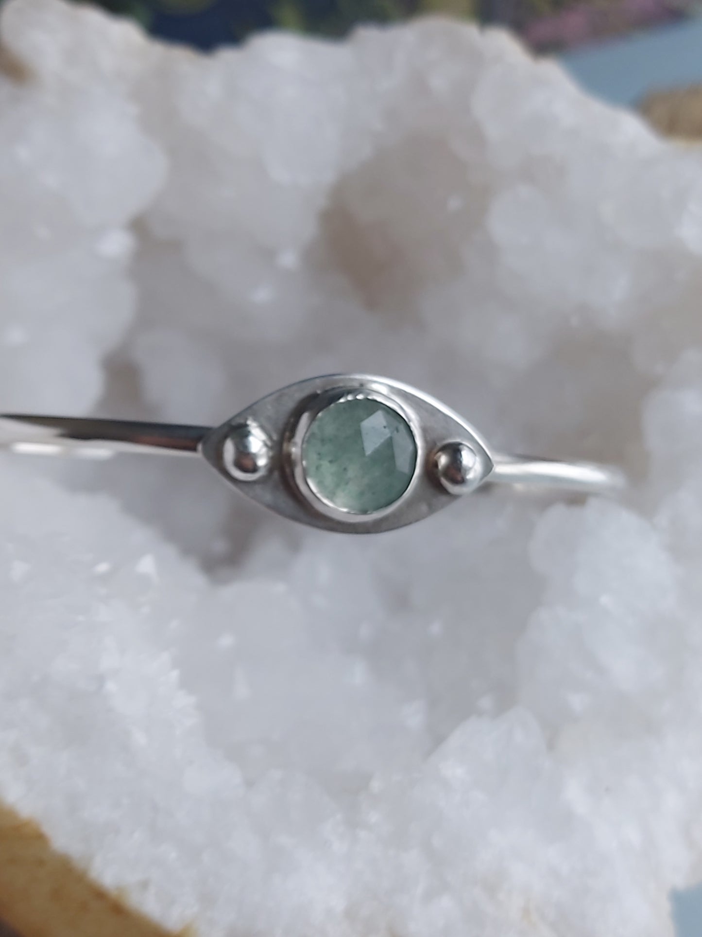 Eye Fluorite silver bracelet