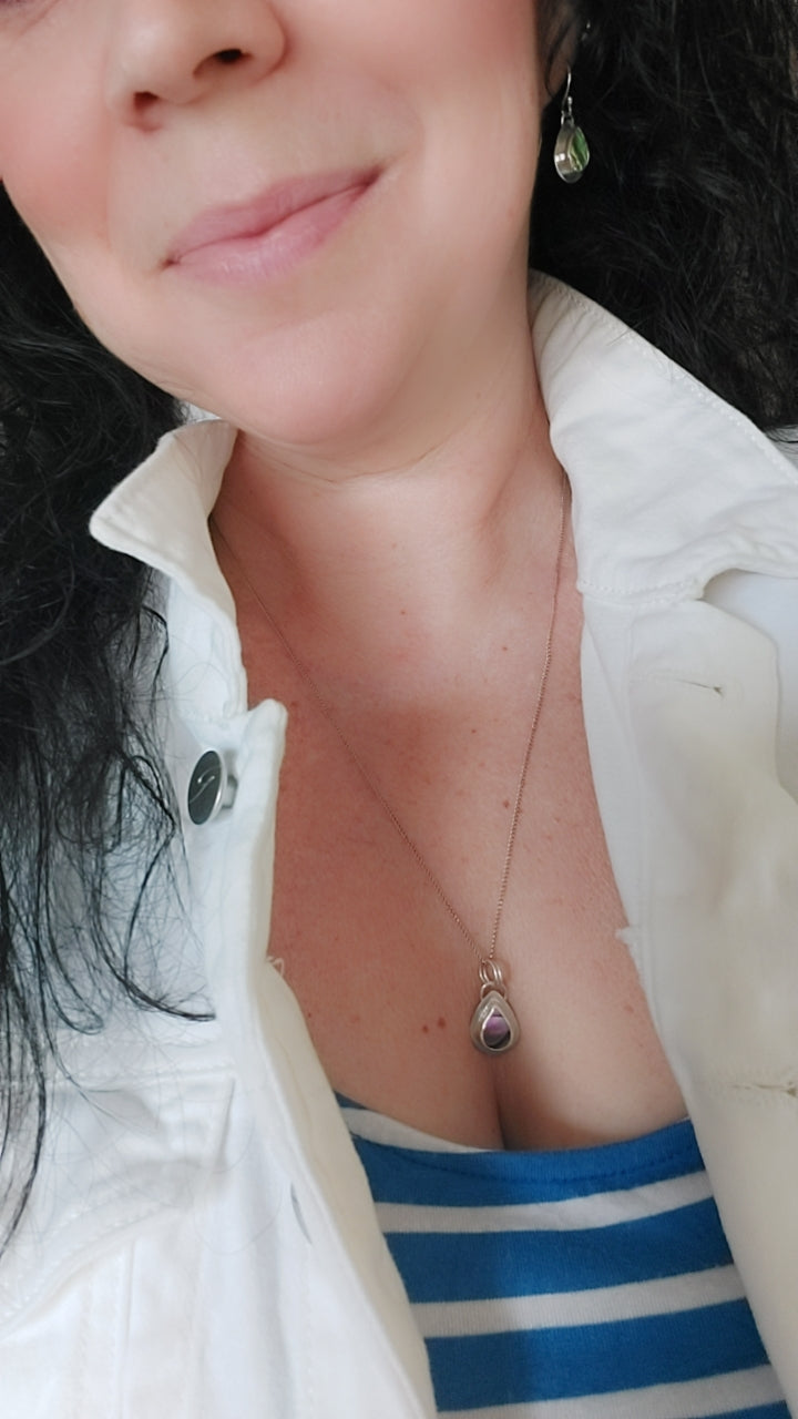 abalone silver pendant