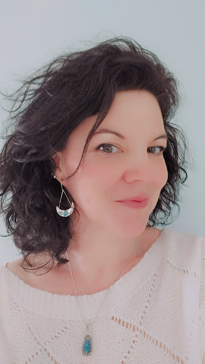 Abalone silver boho women's earrings