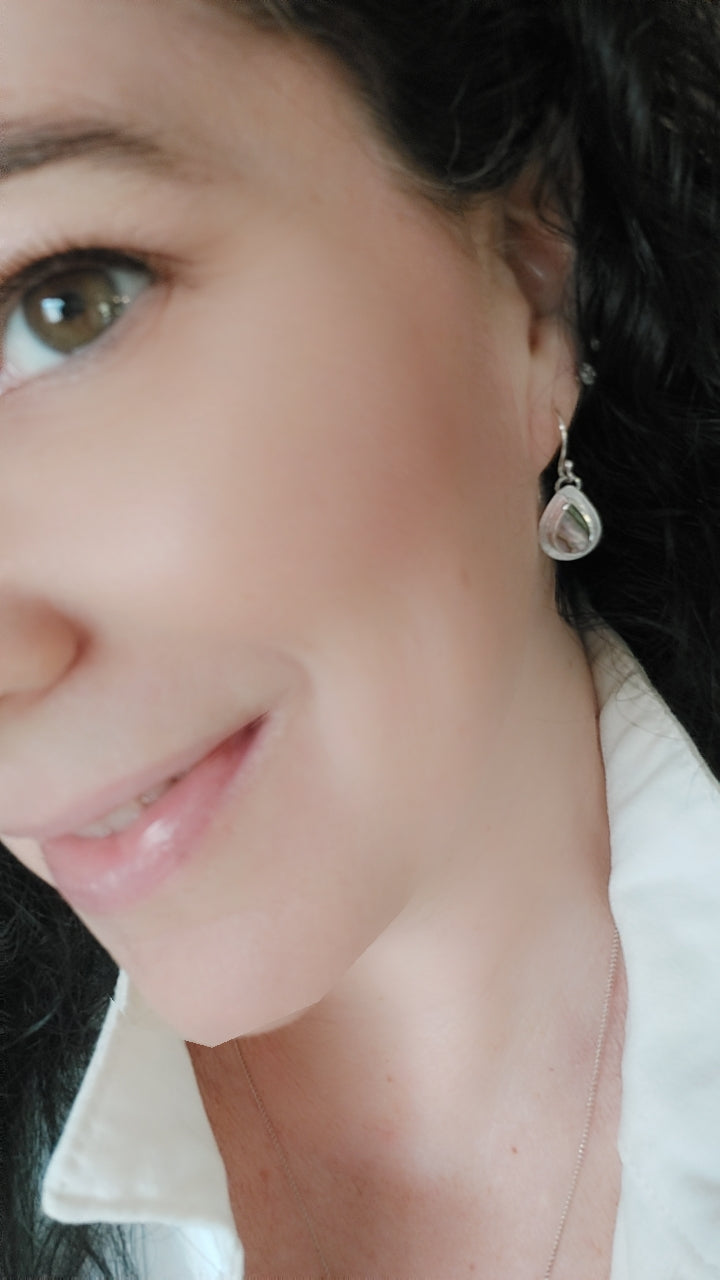 abalone silver earrings
