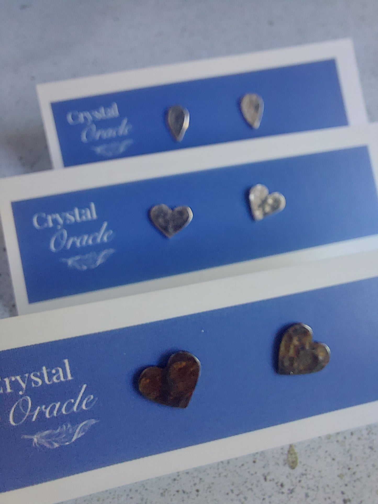 Black heart hammered studs