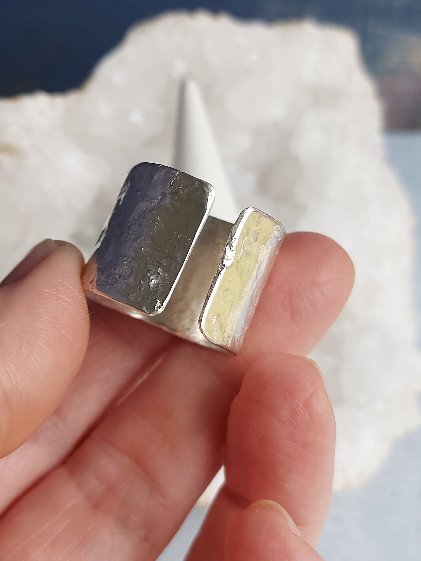 large silver reticulated band adjustable