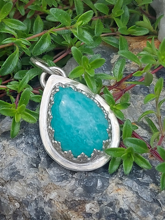 amazonite petal pendant