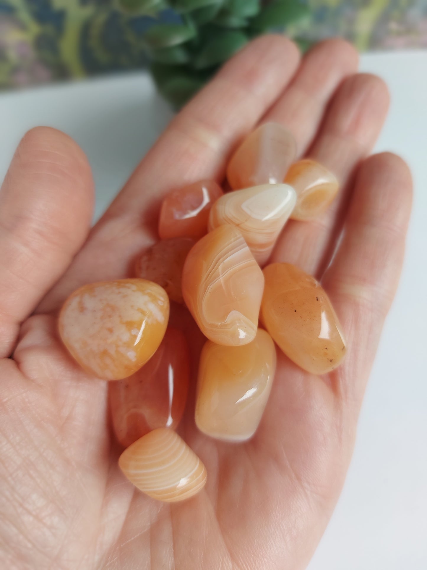 Apricot Carnelian Agate Tumbled Gemstones