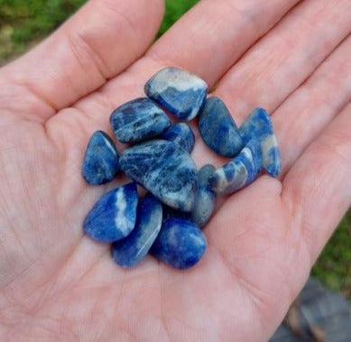 mini tumbled sodalite stones for grids, and energy healing
