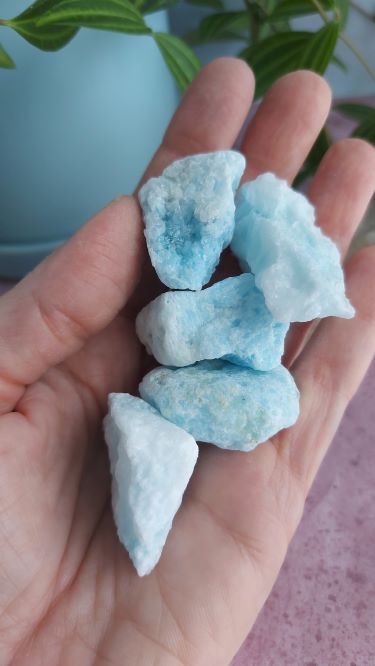 raw blue aragonite crystal