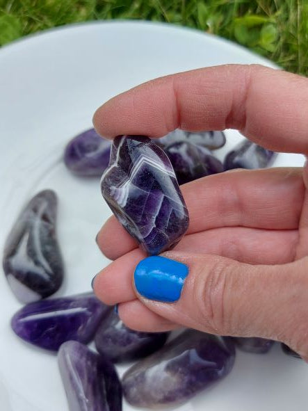 chevron amethyst tumbled gemstone