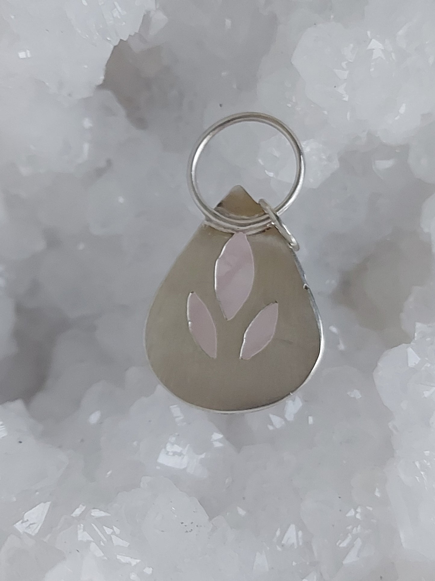 rose quartz sterling silver pendant 