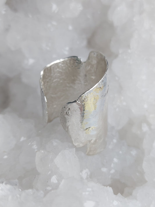 Silver band hand forged