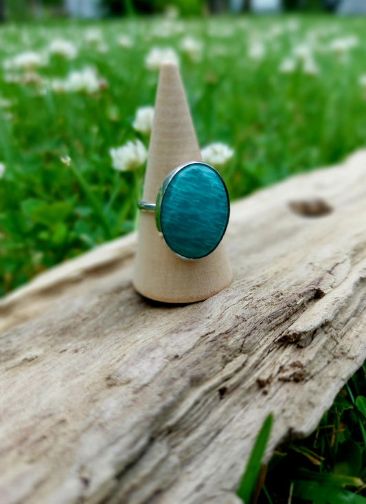 Amazonite silver ring