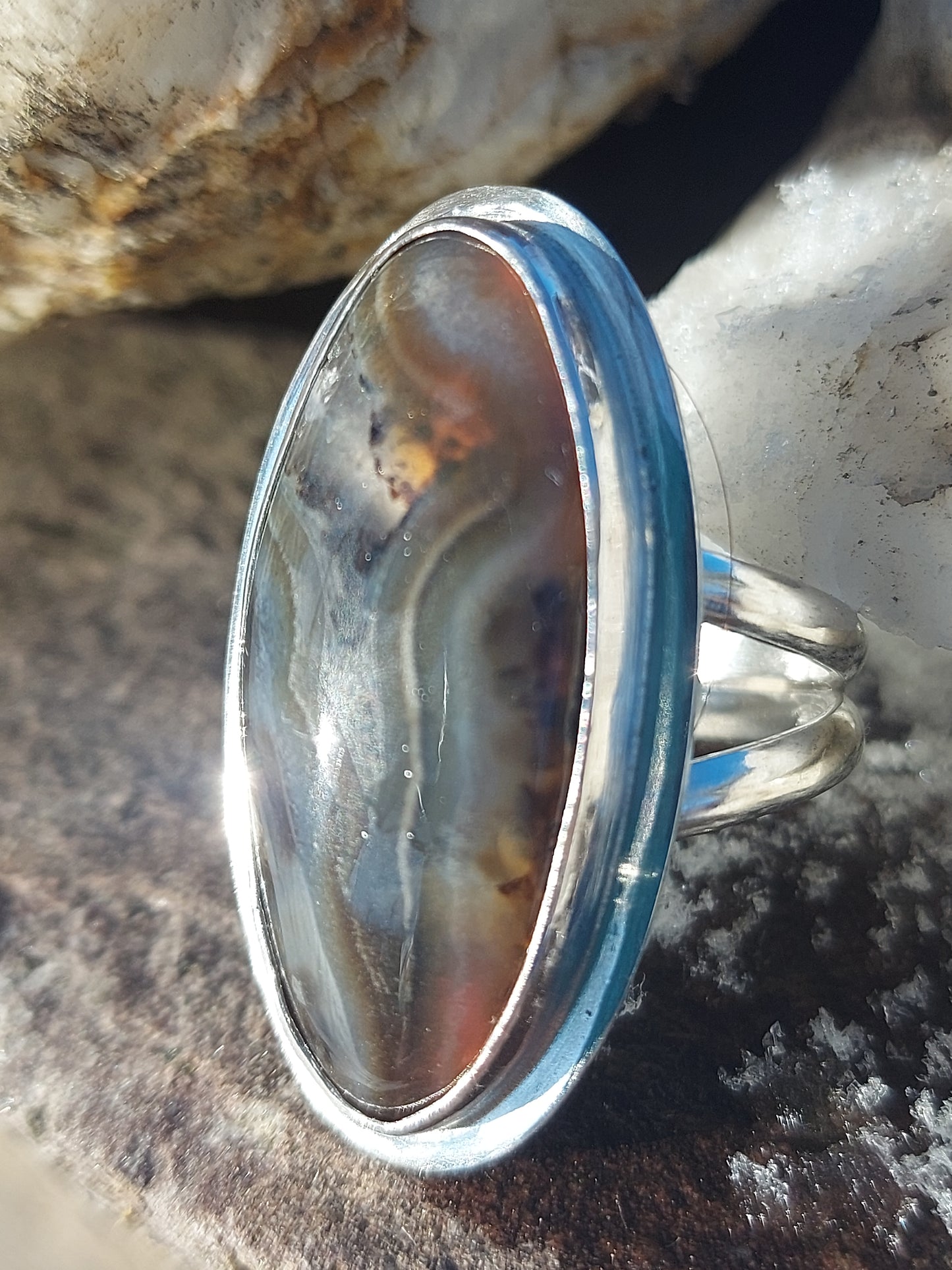 agate oval ring