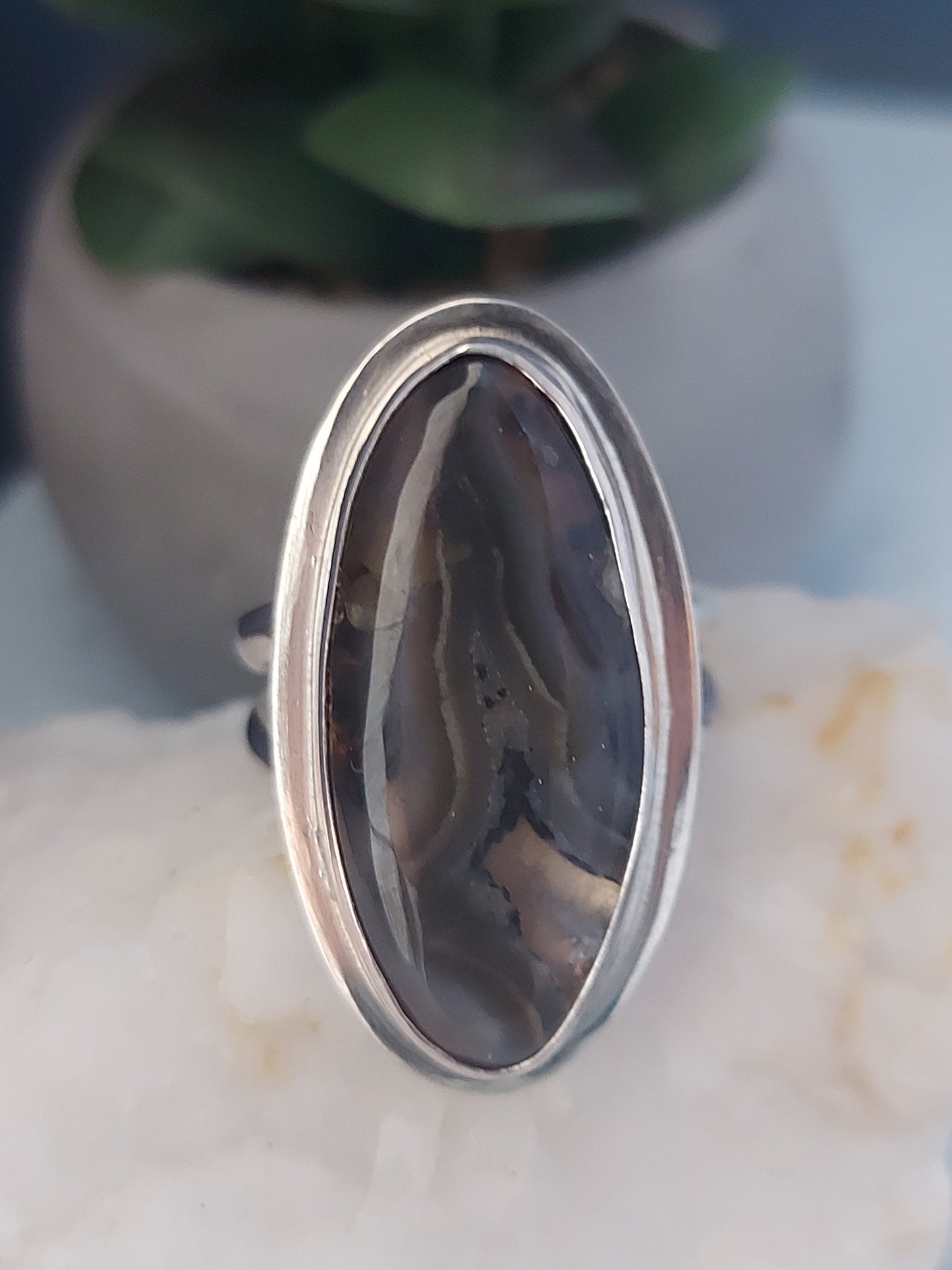 agate oval ring