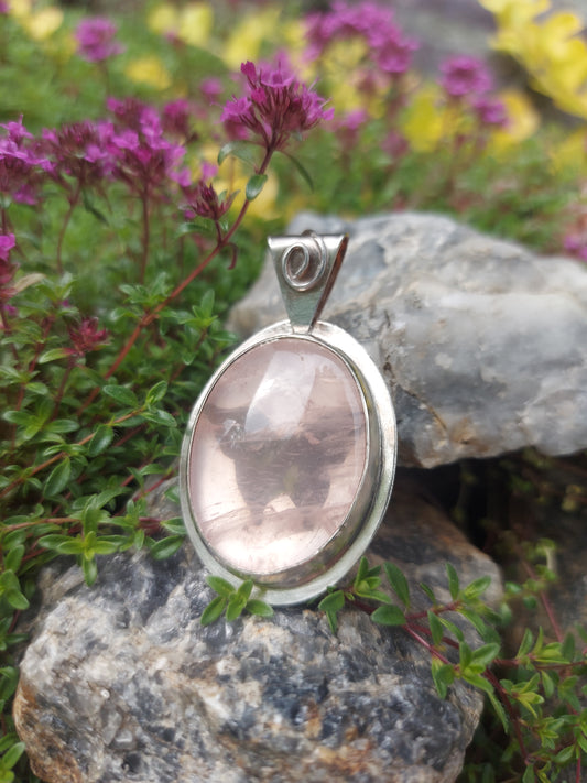 Rose Quartz with Butterfly Pendant