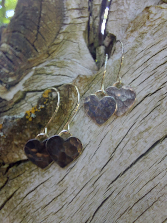 Heart dangle earrings