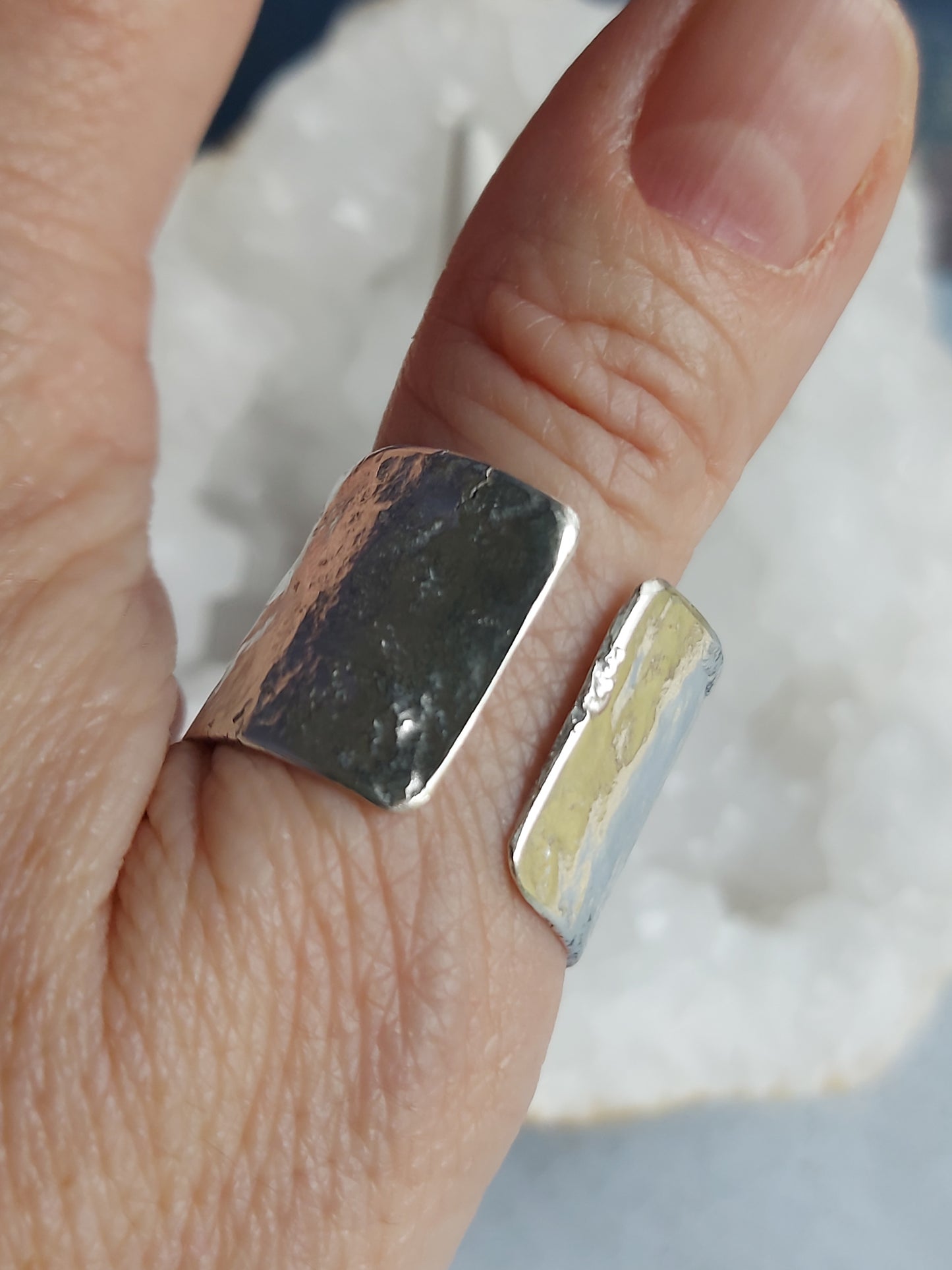 large silver reticulated band adjustable