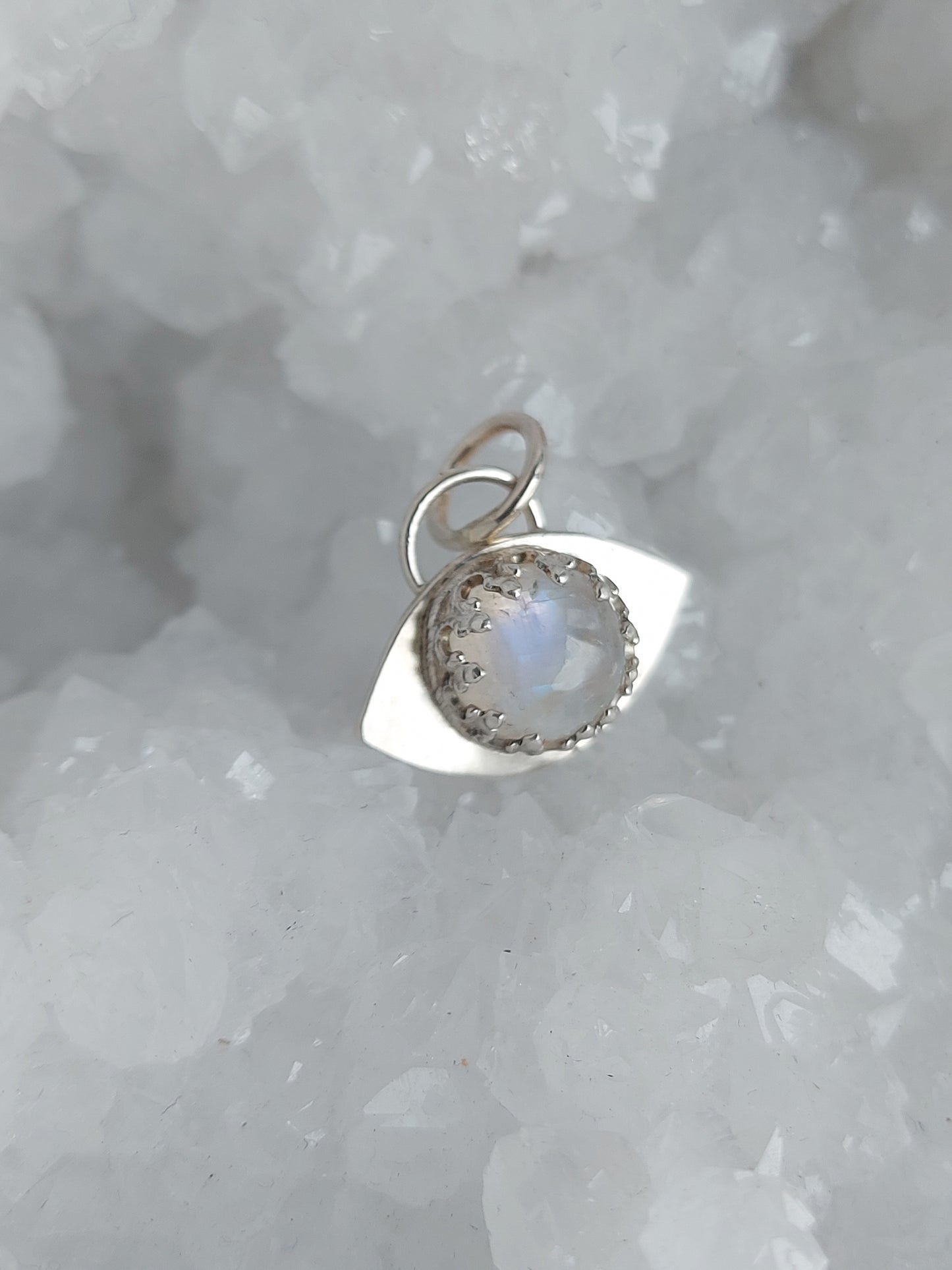 eye of protection silver moonstone pendant