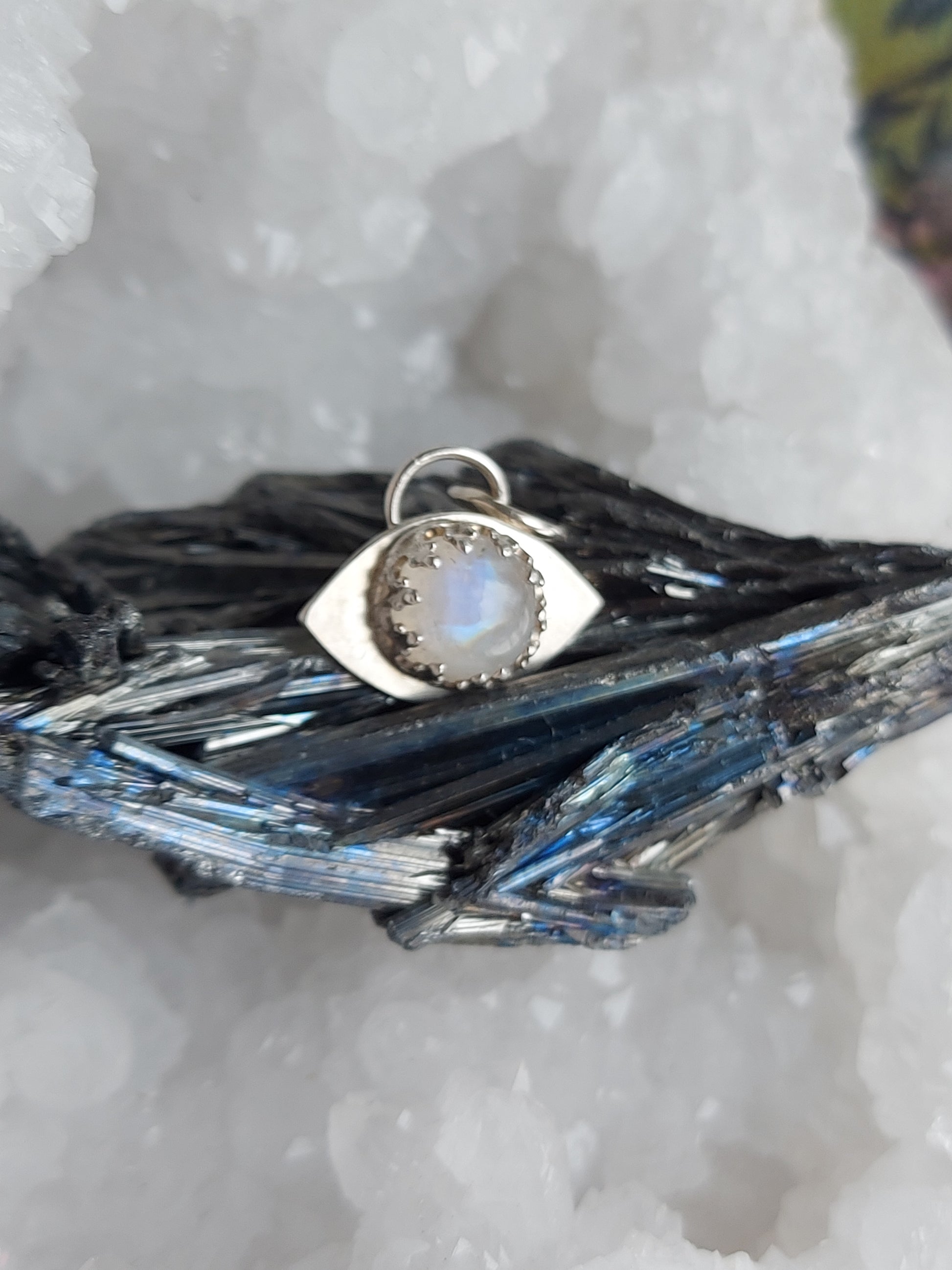 eye of protection silver moonstone pendant