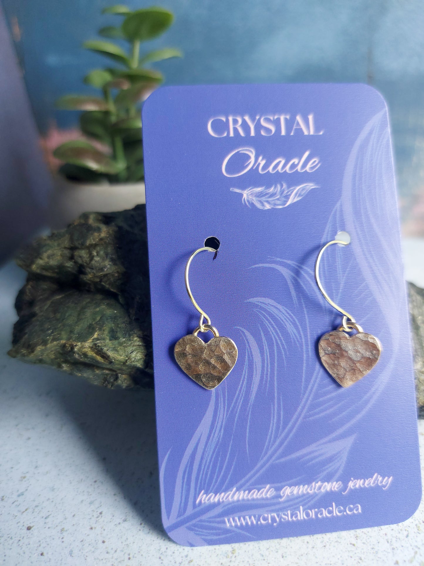 Heart dangle earrings