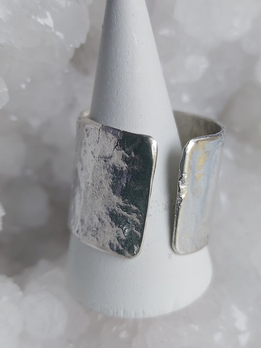 large silver reticulated band adjustable