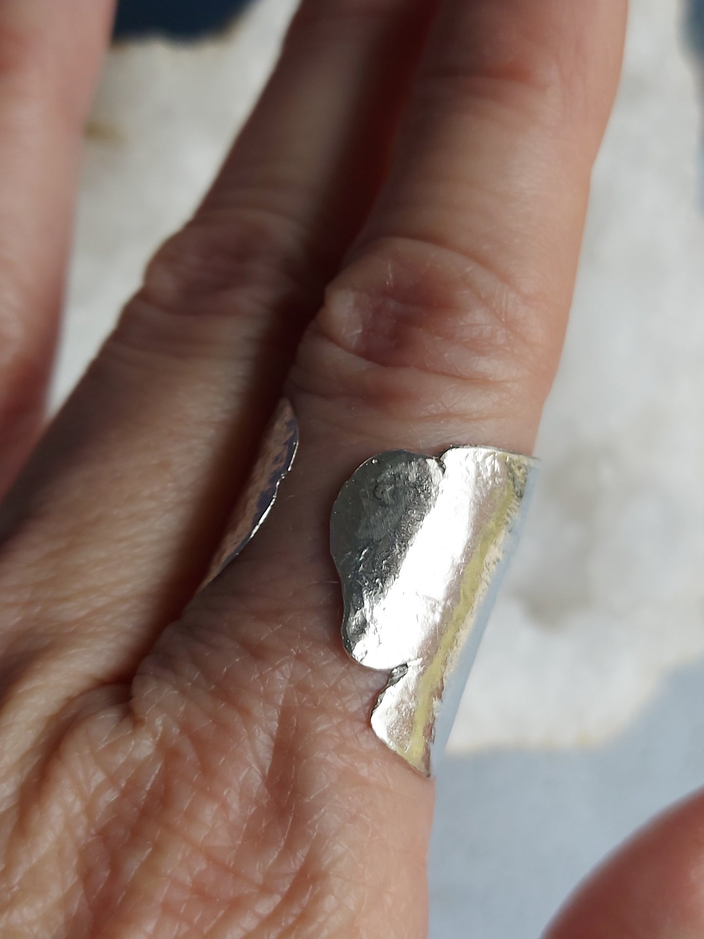 Silver band hand forged