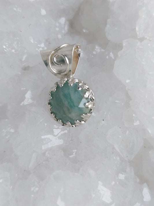 amazonite round mini gemstone pendant