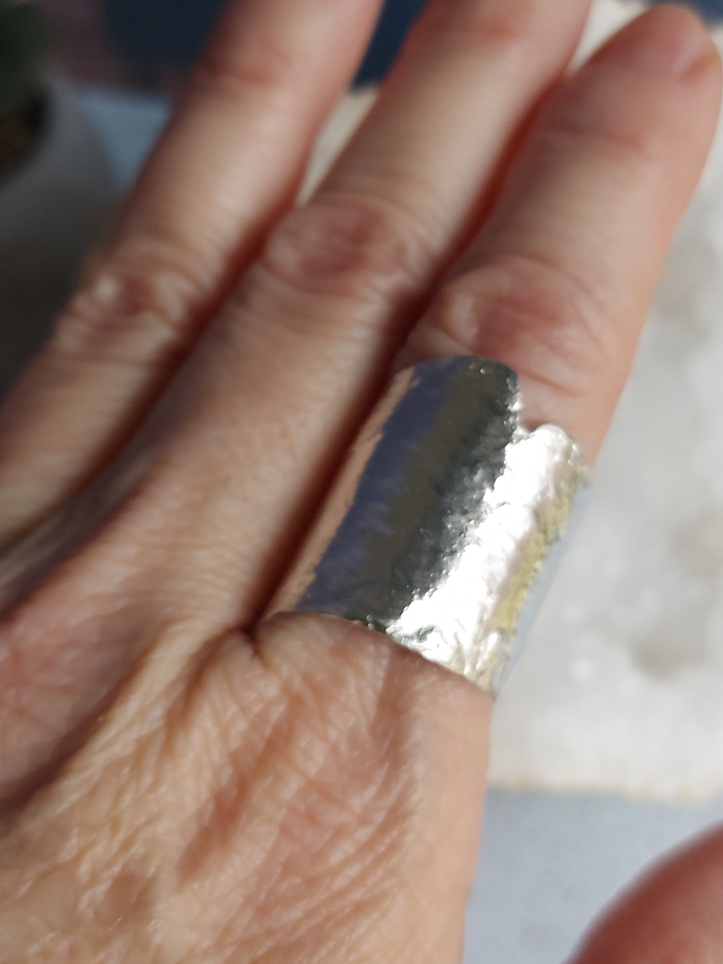 Silver band hand forged