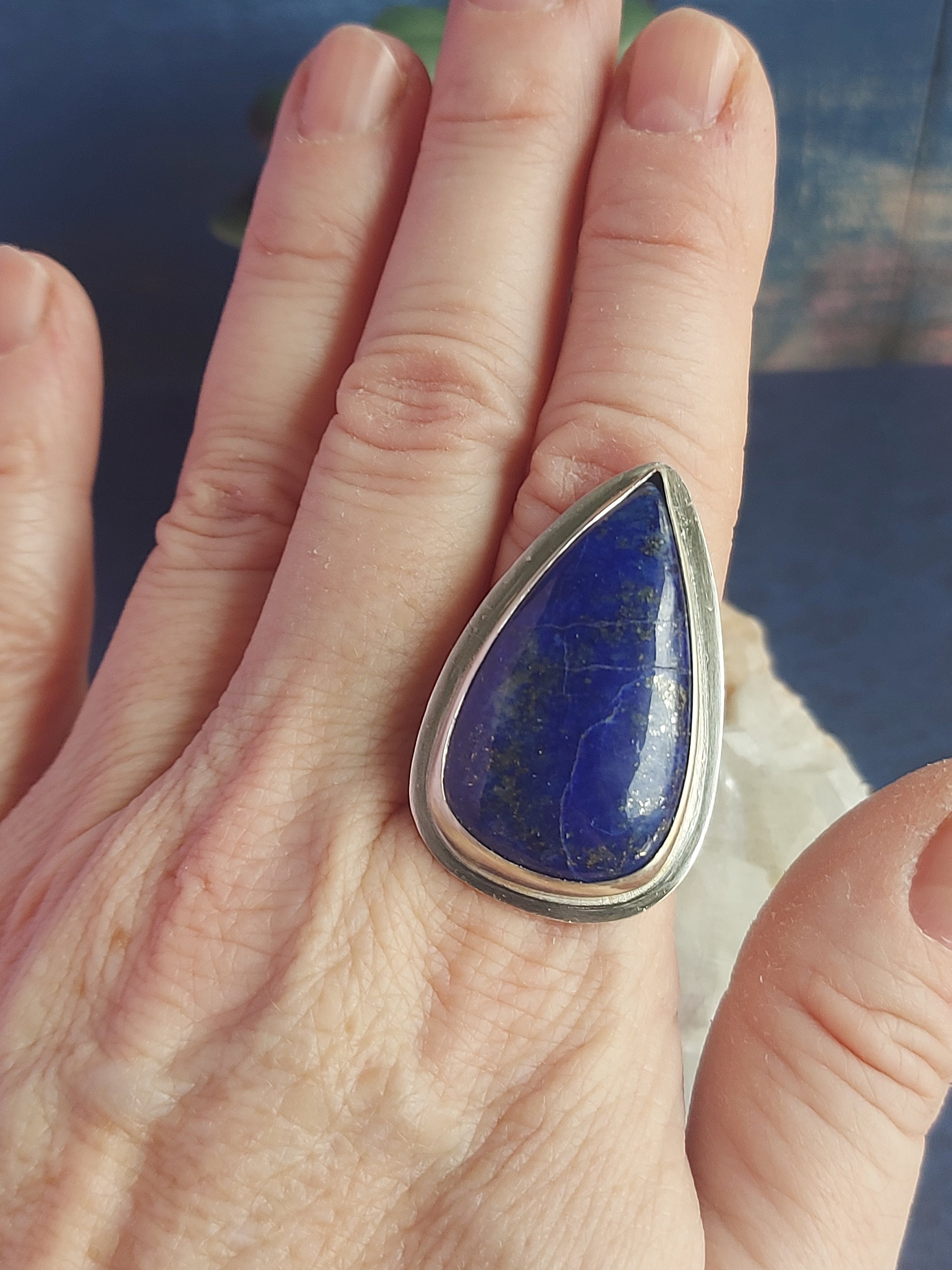 lapis lazuli sterling silver ring