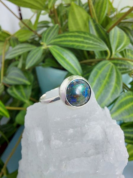 Chrysocolla Crystal Ring