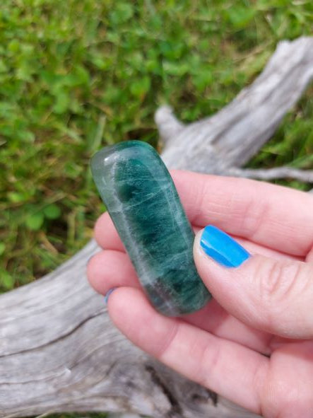 rainbow fluorite palm gemstone