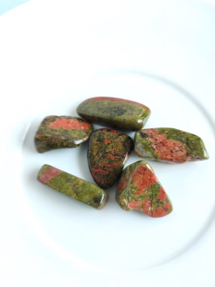 Unakite tumbled stone