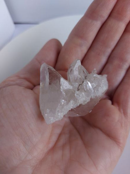 Clear quartz generator points cluster crystal