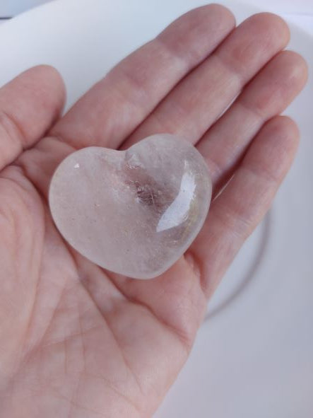 clear quartz crystal heart