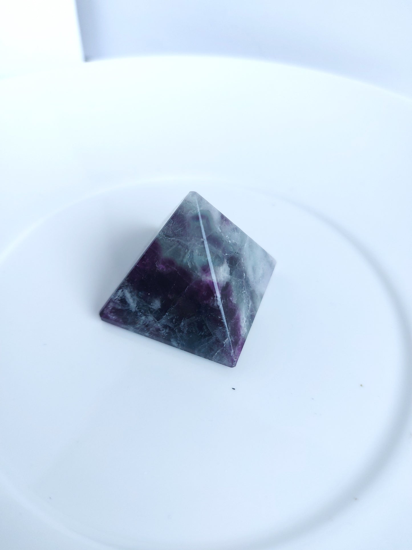 rainbow fluorite crystal gemstone pyramid